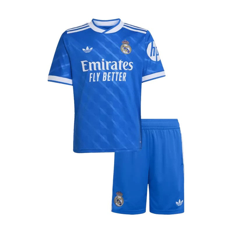 Troisième kit adidas Real Madrid 2025/26 avec maillot et short pour enfant
