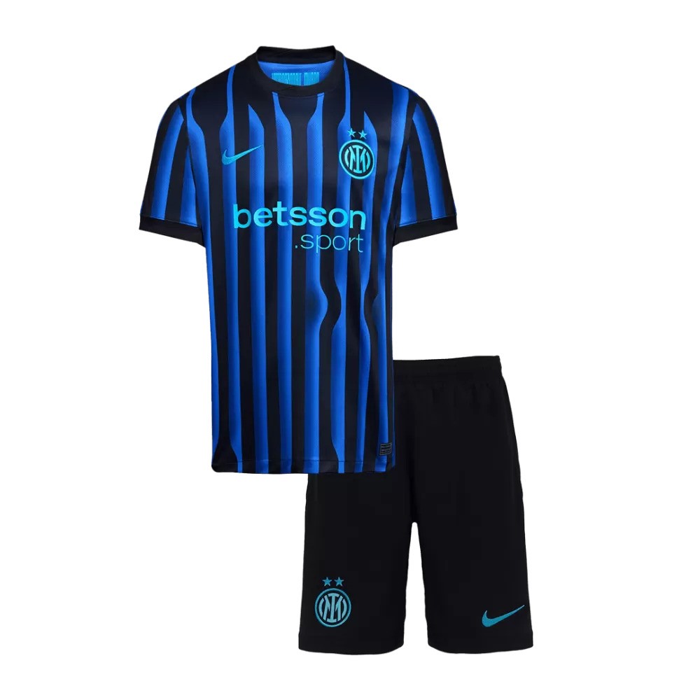 Tenue domicile enfant Nike de l’Inter Milan 2025/26 noire et bleue