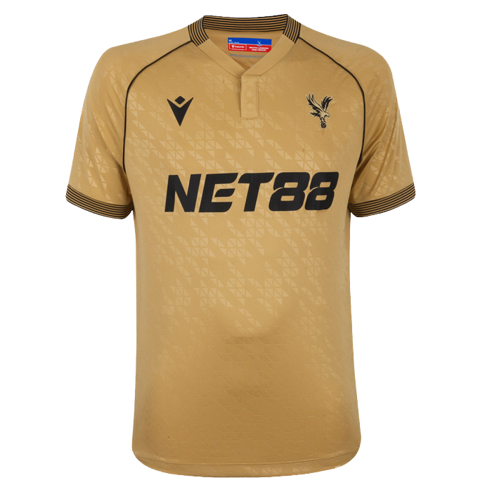 Tenue extérieure dorée Macron de Crystal Palace 2025/26 avec short et chaussettes