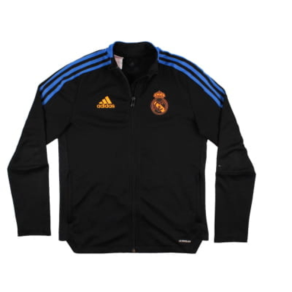 Veste de survêtement junior adidas Real Madrid 2021/22 noire à manches longues