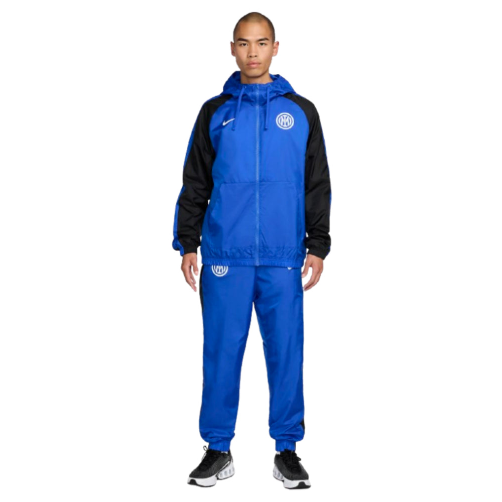 Survêtement Nike Inter Milan 2024/25 bleu, tissé et doté d’une veste à capuche