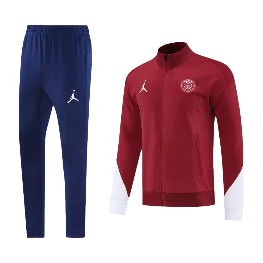 Veste de survêtement rouge Nike du PSG 2025/26 avec écusson du club