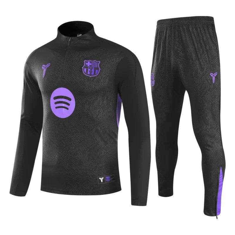 Survêtement noir Nike du FC Barcelona 2025/26 avec veste quart de zip et pantalon