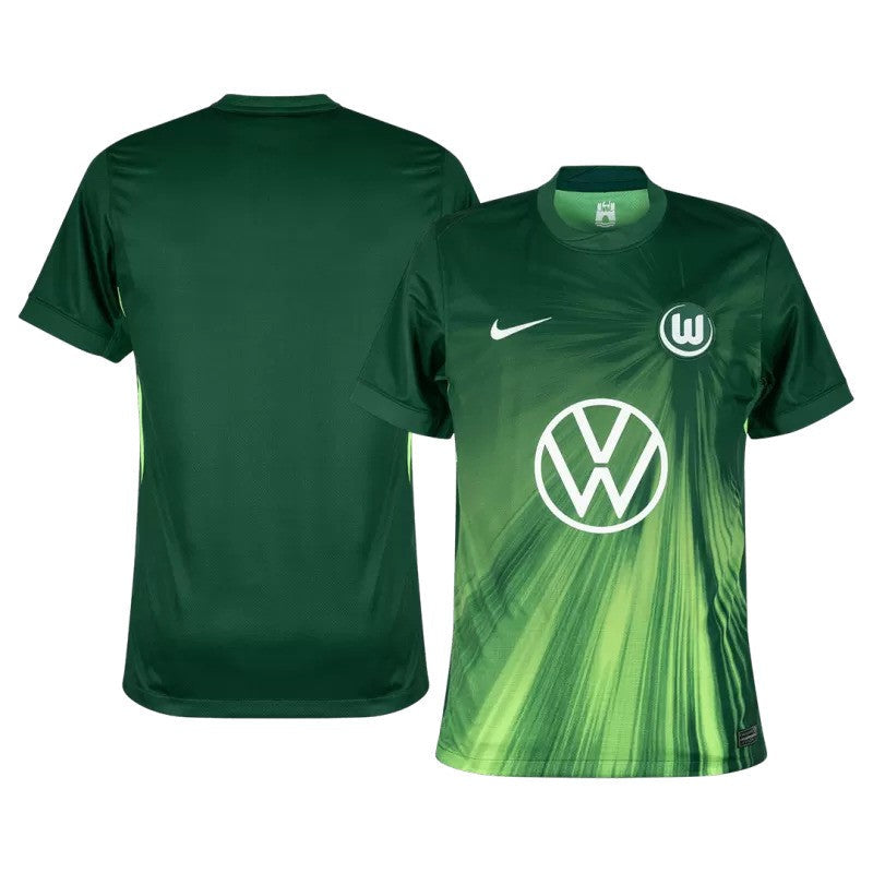 Maillot domicile vert Nike du VfL Wolfsburg 2025/26 pour homme