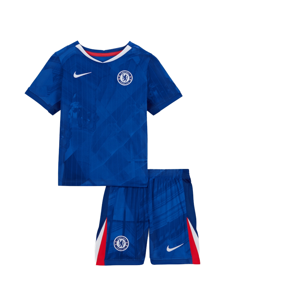 Tenue domicile Nike de Chelsea 2025/26 pour enfant avec maillot, short et écusson