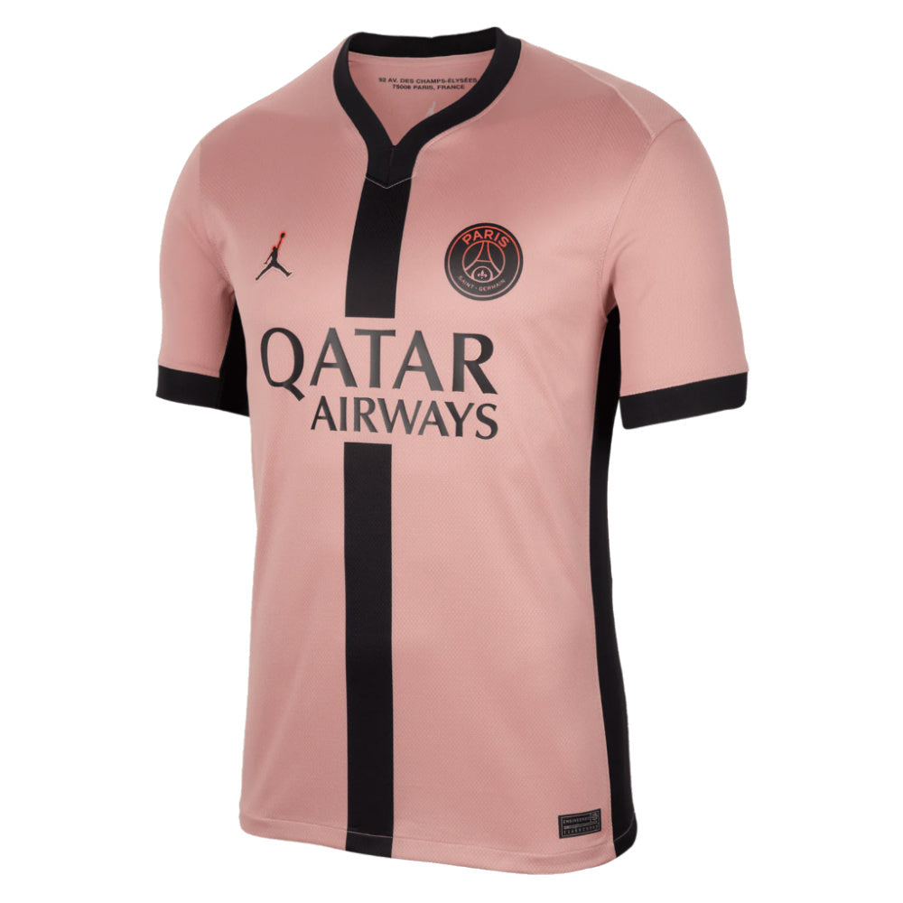 Maillot third Jordan du PSG 2024/25 rose rouille et noir