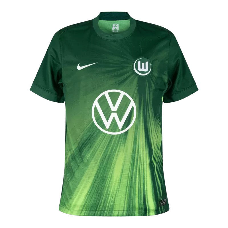 Maillot domicile vert Nike du VfL Wolfsburg 2025/26 pour homme