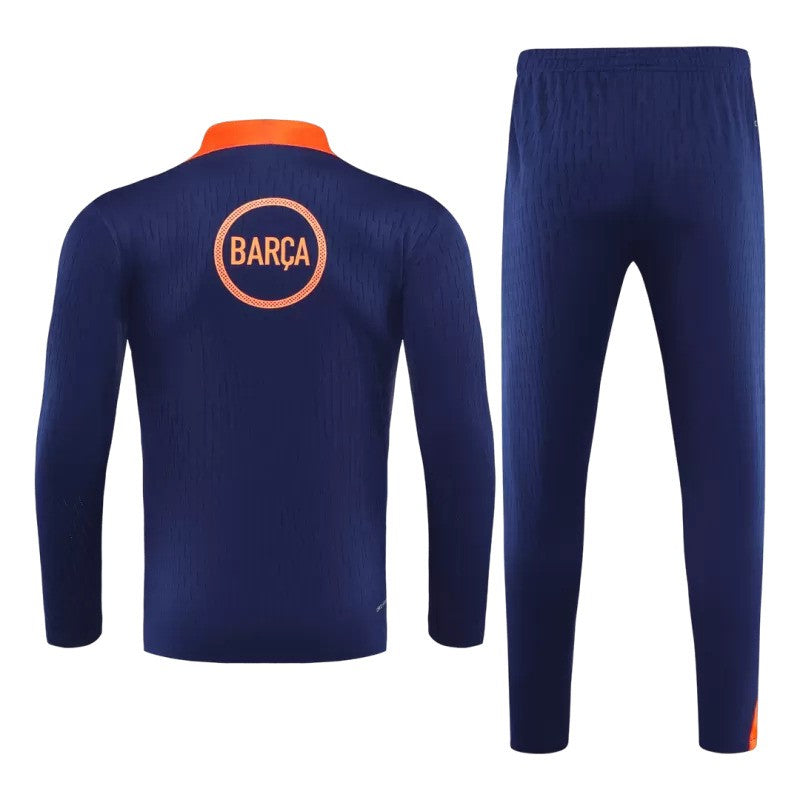 Survêtement Nike FC Barcelona 2025/26 noir et orange avec veste à quart de zip