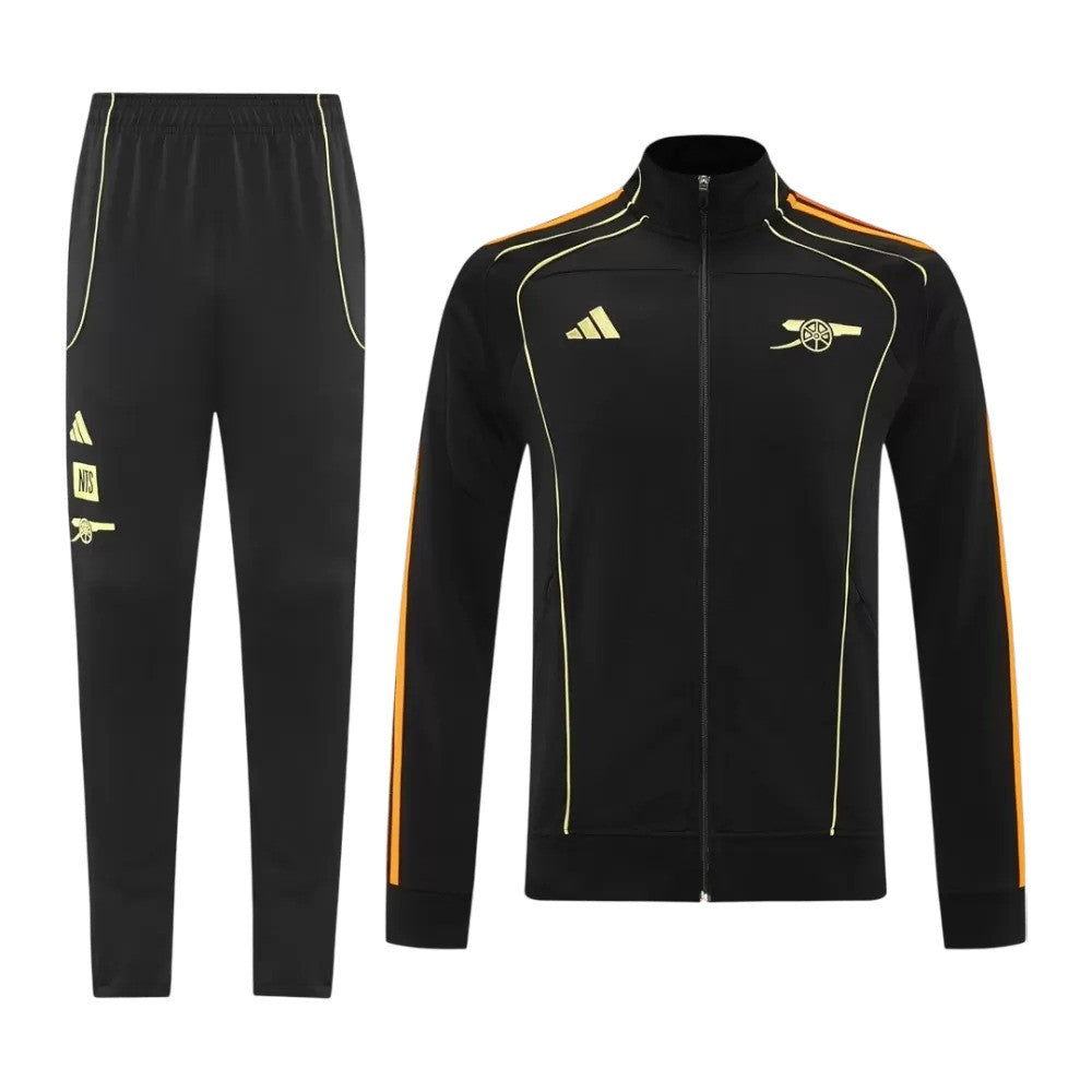 Veste de survêtement adidas Arsenal 2025/26 noire avec écusson du club