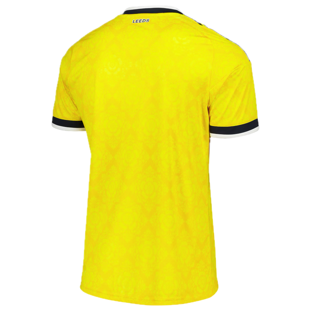 Maillot extérieur adidas de Leeds United 2026/27 jaune EQT avec rose blanche et col en V