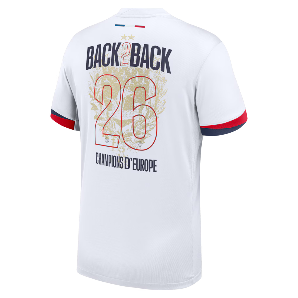 Maillot extérieur Nike du PSG 2025/26, version joueur à deux étoiles