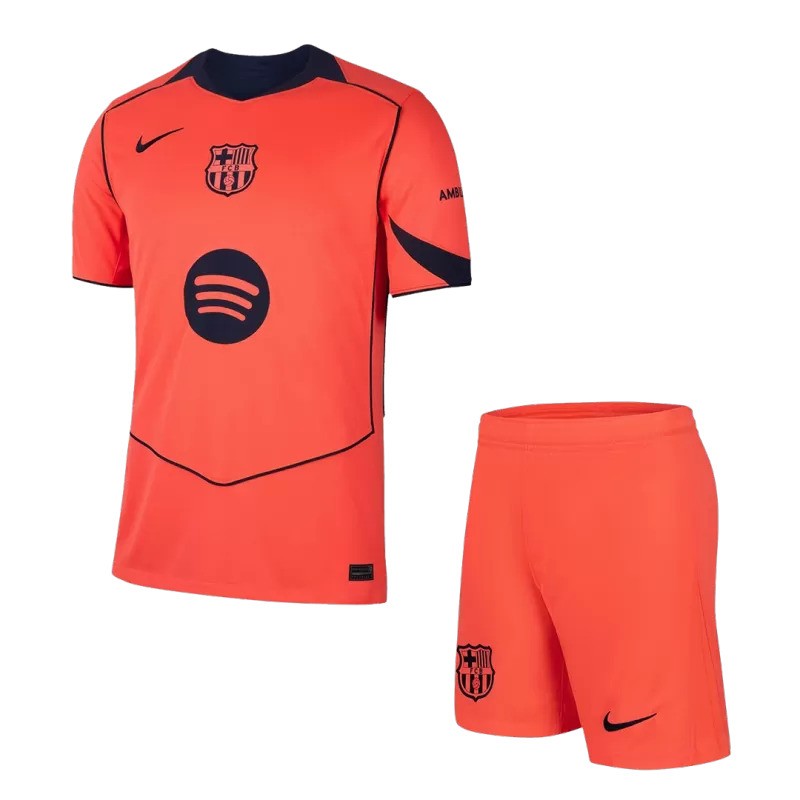 Troisième tenue Nike du FC Barcelona 2025/26 pour enfant avec maillot et short