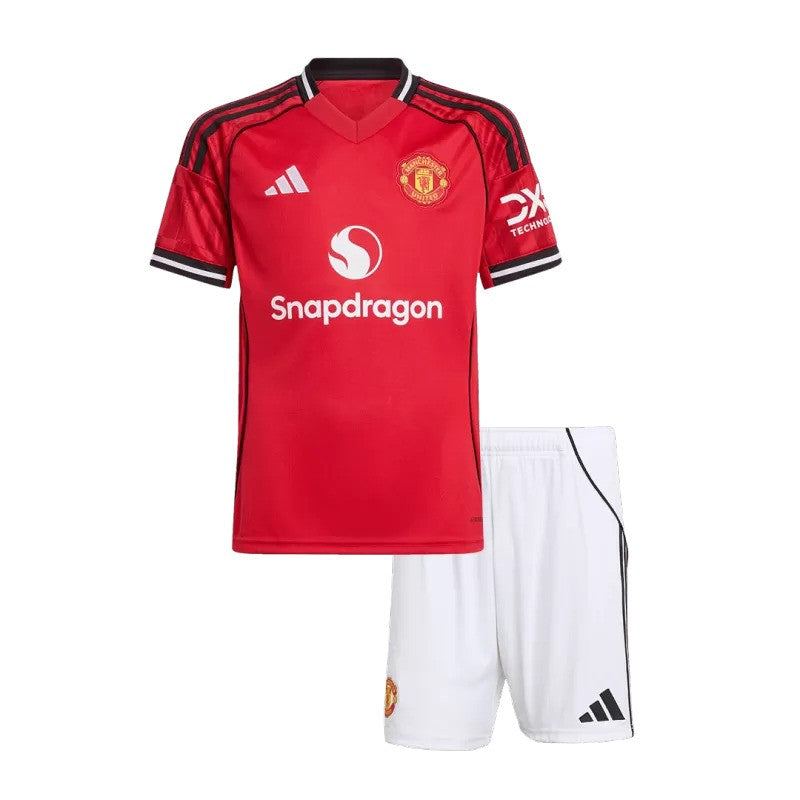 Tenue domicile rouge adidas de Manchester United 2025/26 pour enfant