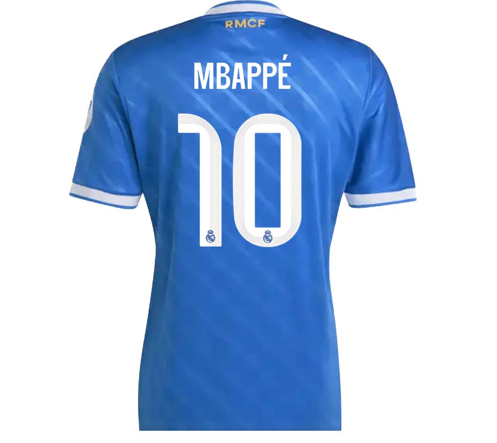 Troisième maillot bleu adidas du Real Madrid 2025/26, version supporter