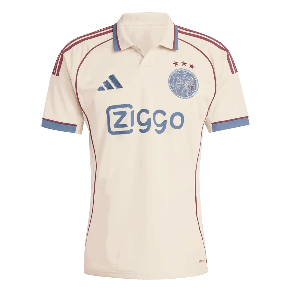 Troisième maillot adidas Ajax Amsterdam 2025/26 au graphisme inspiré de l’Art déco