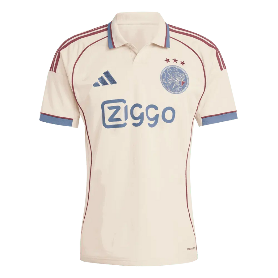 Troisième maillot adidas Ajax Amsterdam 2025/26 au graphisme inspiré de l’Art déco