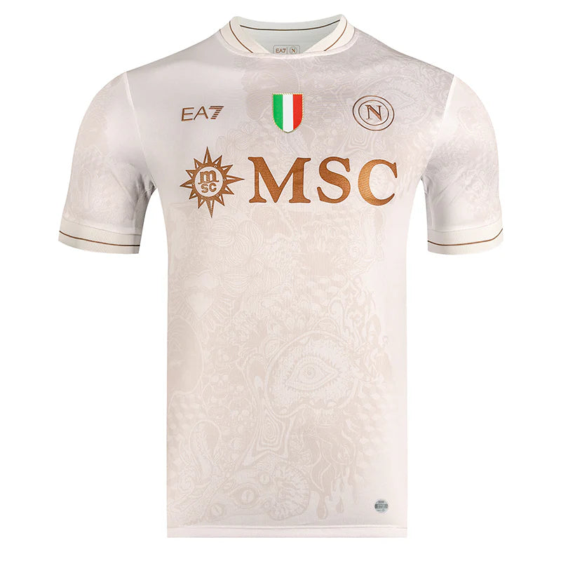 Maillot extérieur sable EA7 du SSC Napoli 2025/26 pour homme, version joueur avec Scudetto