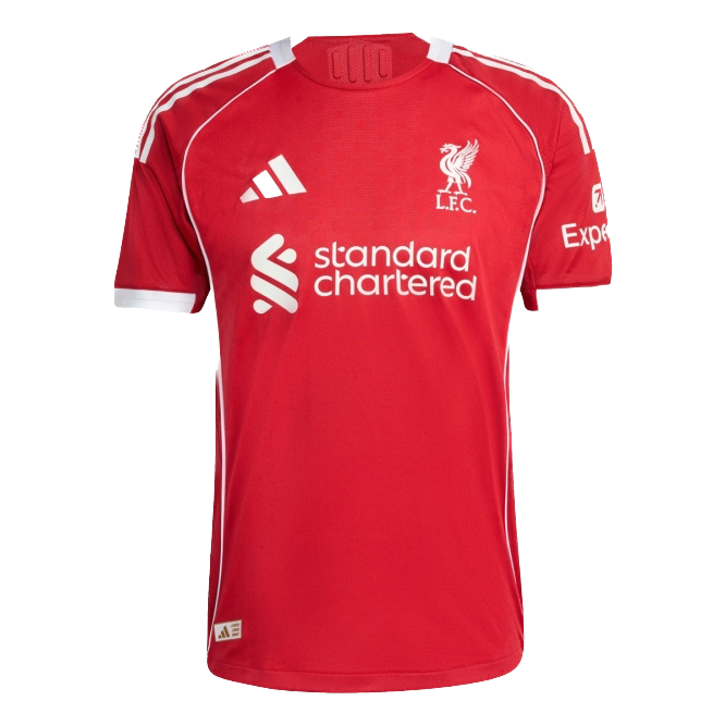 Maillot domicile rouge adidas de Liverpool FC 2025/26, version joueur