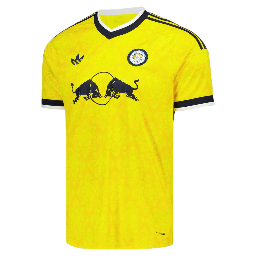 Maillot extérieur adidas de Leeds United 2026/27 jaune EQT avec rose blanche et col en V