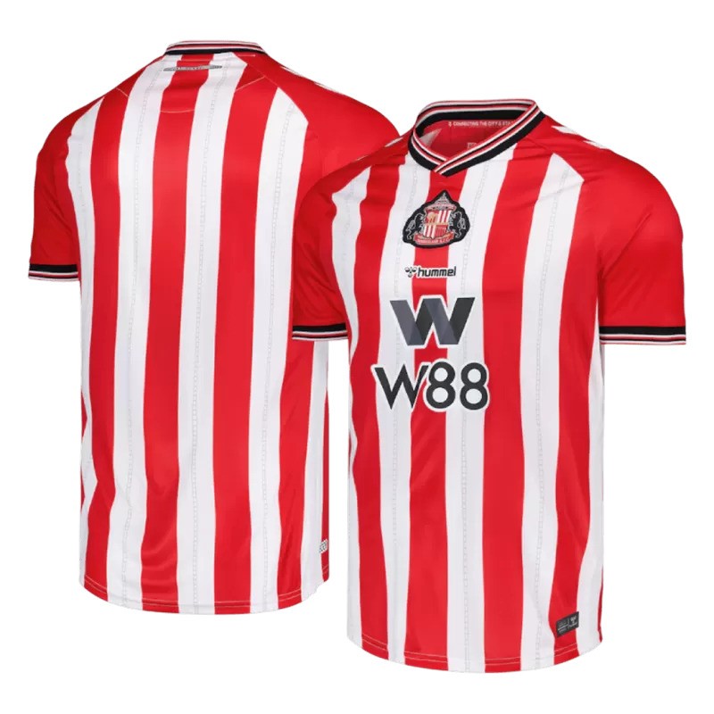 Maillot domicile Hummel rouge et blanc de Sunderland 2025/26