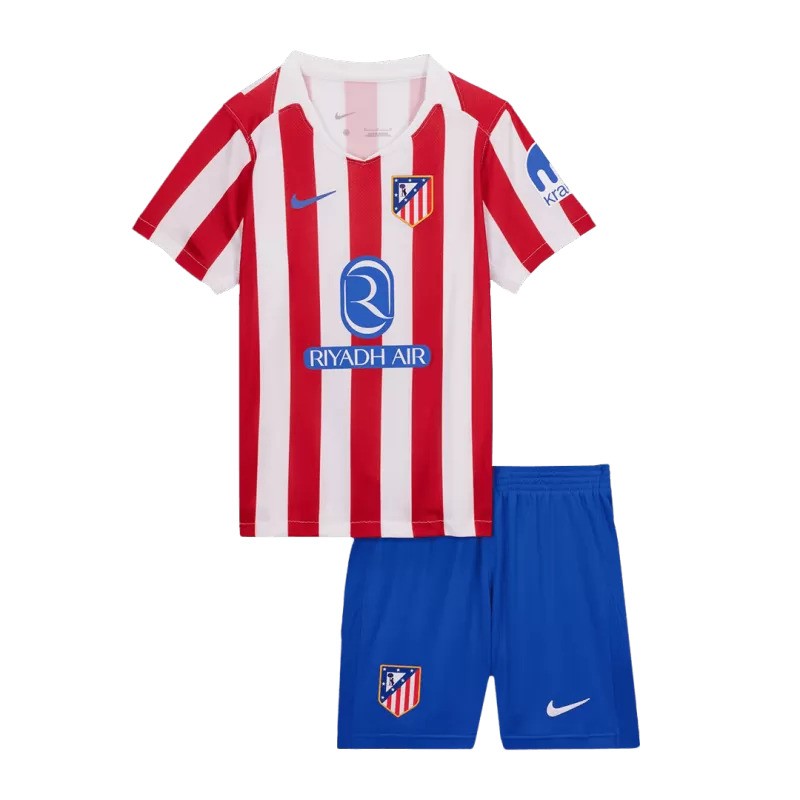 Tenue domicile Nike rouge et blanche de l’Atlético de Madrid 2025/26 pour enfant