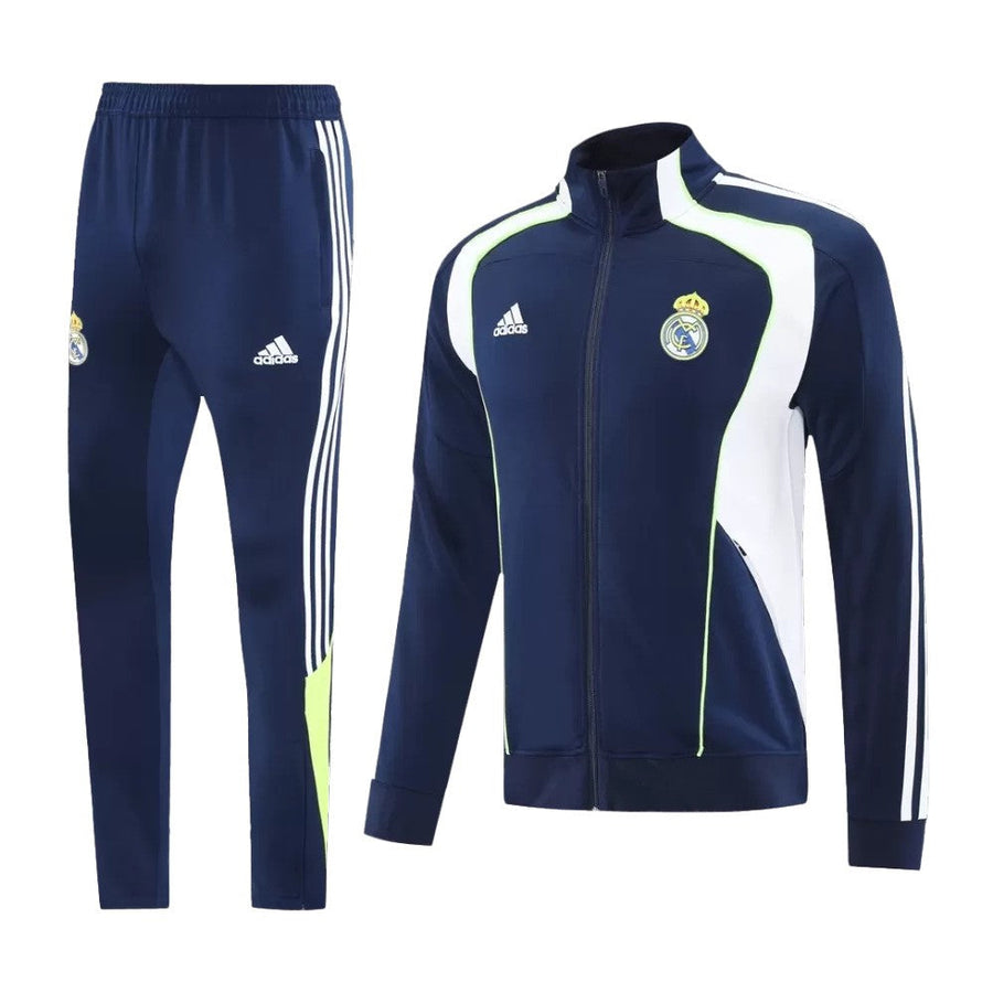 Veste de survêtement bleu marine adidas du Real Madrid 2025/26 avec écusson sur la poitrine