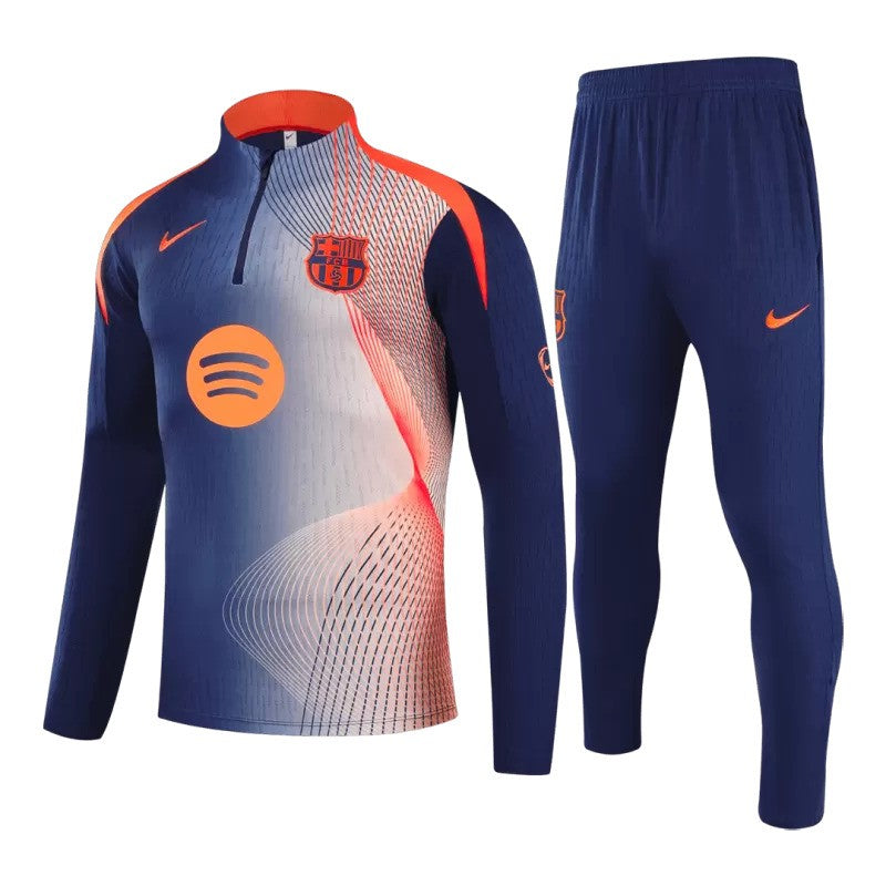 Survêtement Nike FC Barcelona 2025/26 noir et orange avec veste à quart de zip