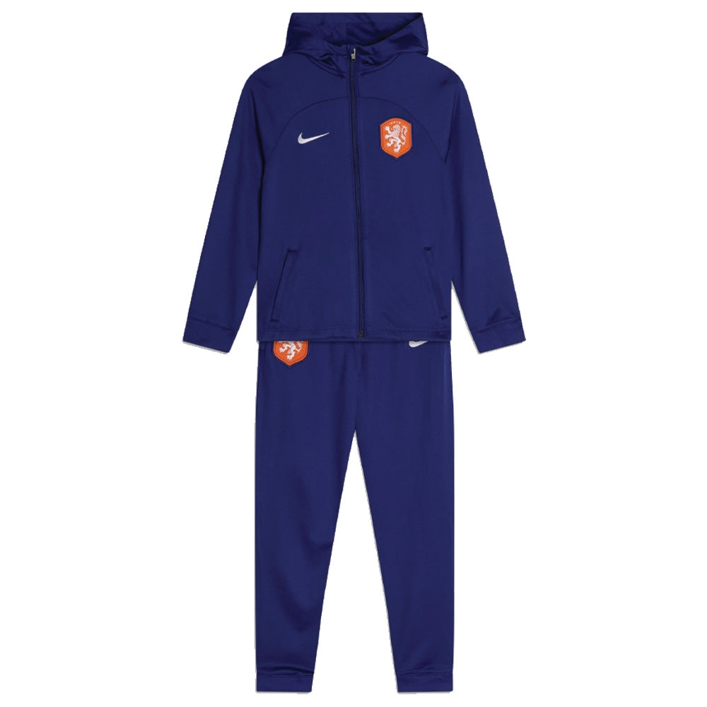 Survêtement Nike Strike bleu et blanc des Pays-Bas 2022/23 avec capuche