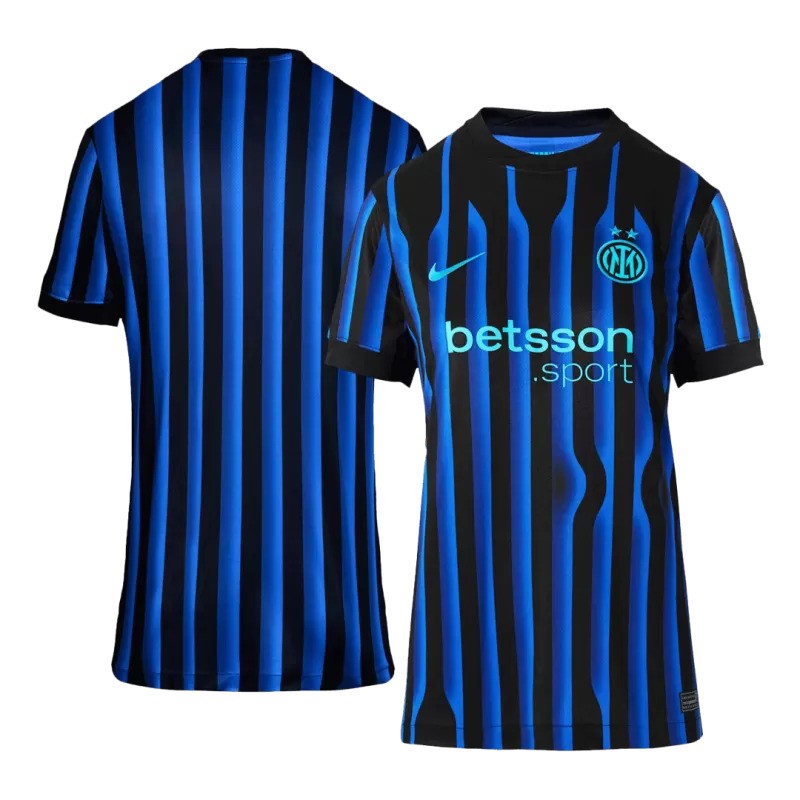 Maillot domicile Nike de l’Inter Milan 2025/26 pour femme, rayé noir et bleu