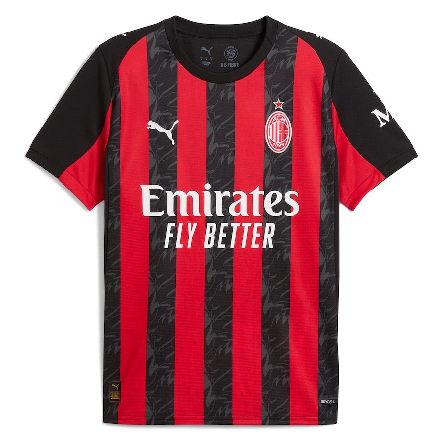 Maillot domicile PUMA de l’AC Milan 2025/26 rouge et noir pour homme