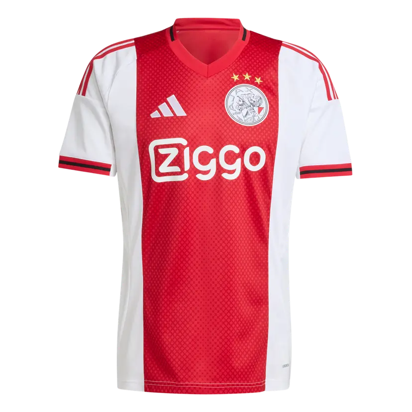 Maillot domicile adidas de l’Ajax 2025/26 blanc et rouge avec logo classique