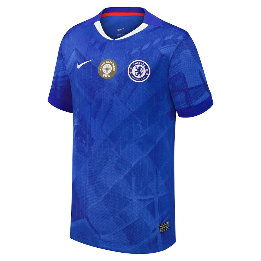 Maillot domicile Nike de Chelsea 2025/26 pour homme, version joueur avec badge de champion du monde