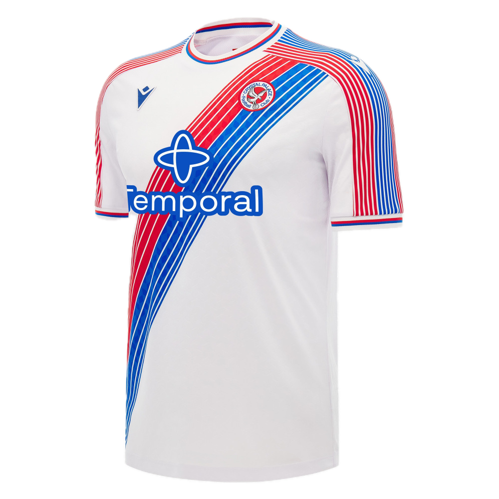 Maillot domicile rouge et bleu Macron de Crystal Palace 2026/27 à manches longues