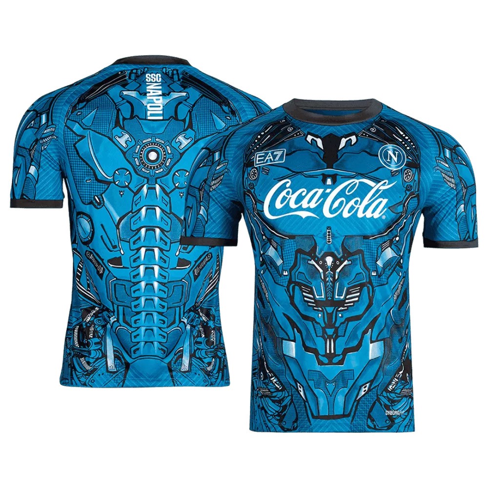 Maillot bleu d’avant-match EA7 du SSC Napoli 2025/26