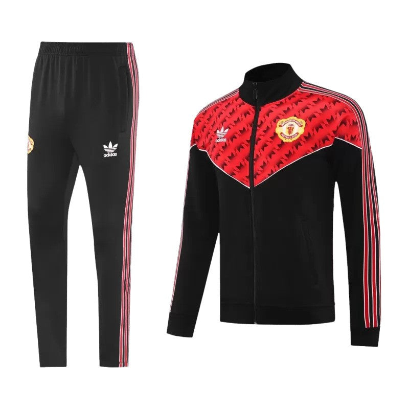 Survêtement adidas Manchester United 2025/26 rouge et noir avec veste et pantalon