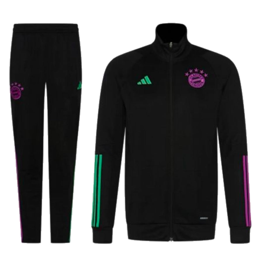 Survêtement enfant adidas Bayern Munich 2023/24 noir avec détails verts et violets