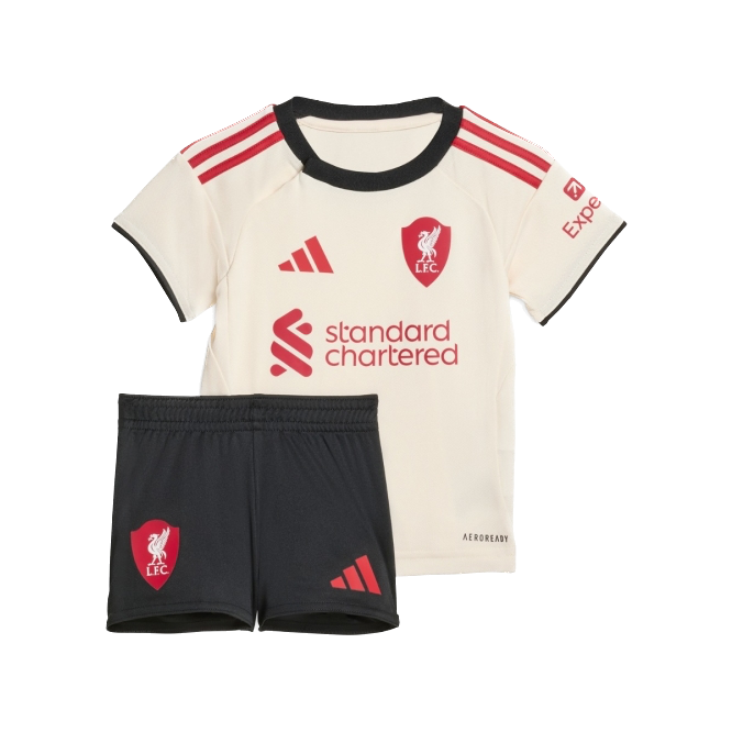 Tenue extérieure adidas de Liverpool FC 2025/26 pour enfant avec maillot et short