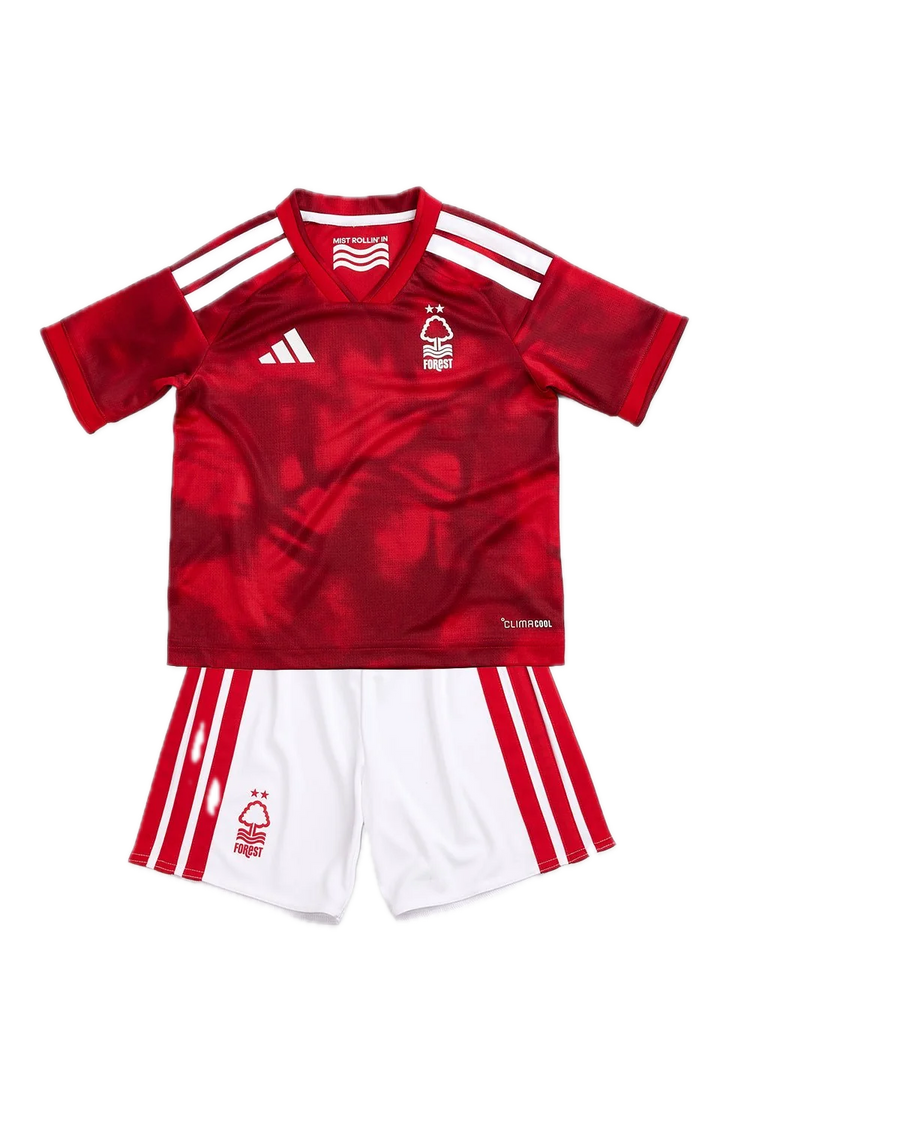 Kit domicile adidas Nottingham Forest 2026/27 rouge et blanc pour enfant