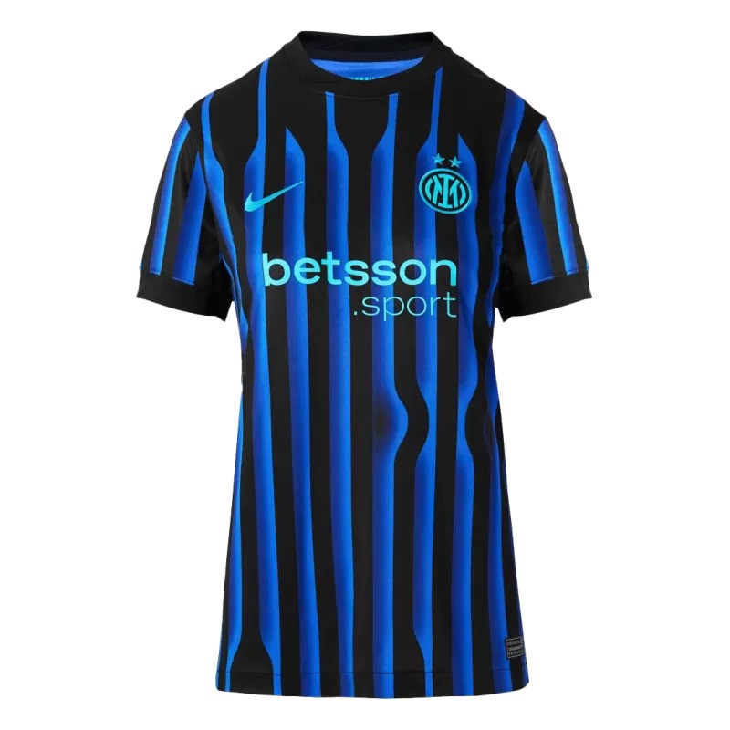 Maillot domicile Nike de l’Inter Milan 2025/26 pour femme, rayé noir et bleu