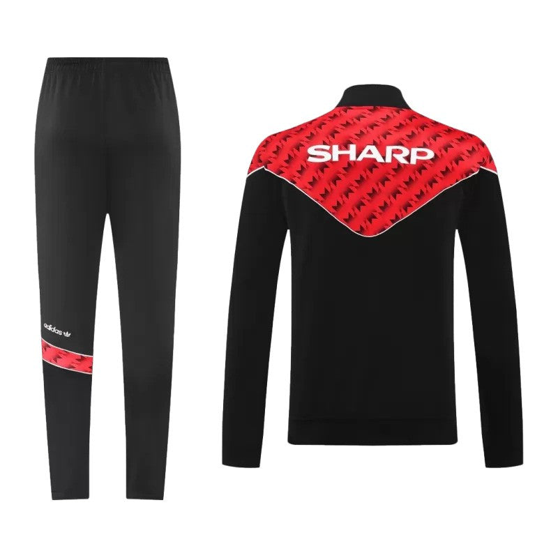 Survêtement adidas Manchester United 2025/26 rouge et noir avec veste et pantalon