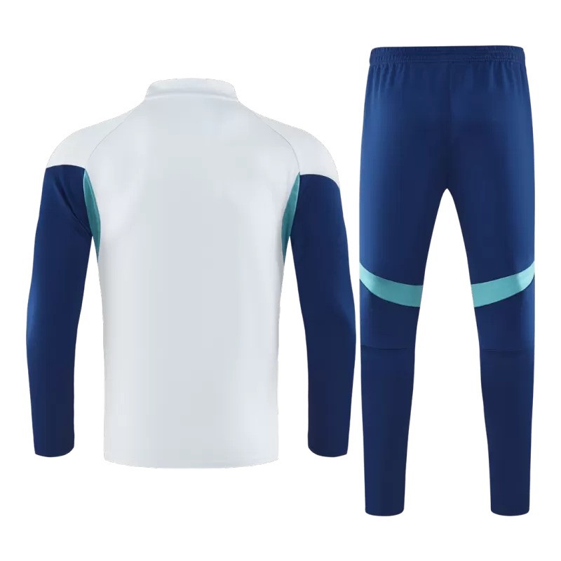 Survêtement blanc adidas d’Arsenal 2025/26 avec haut à fermeture quart de zip