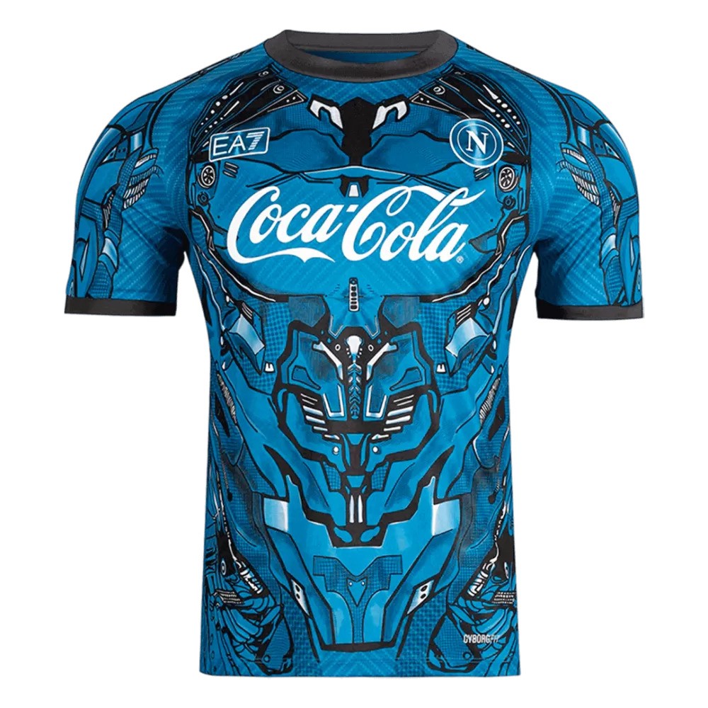 Maillot bleu d’avant-match EA7 du SSC Napoli 2025/26