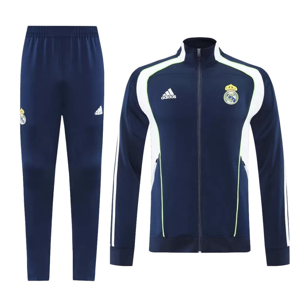 Veste de survêtement bleu marine adidas du Real Madrid 2025/26 avec écusson sur la poitrine