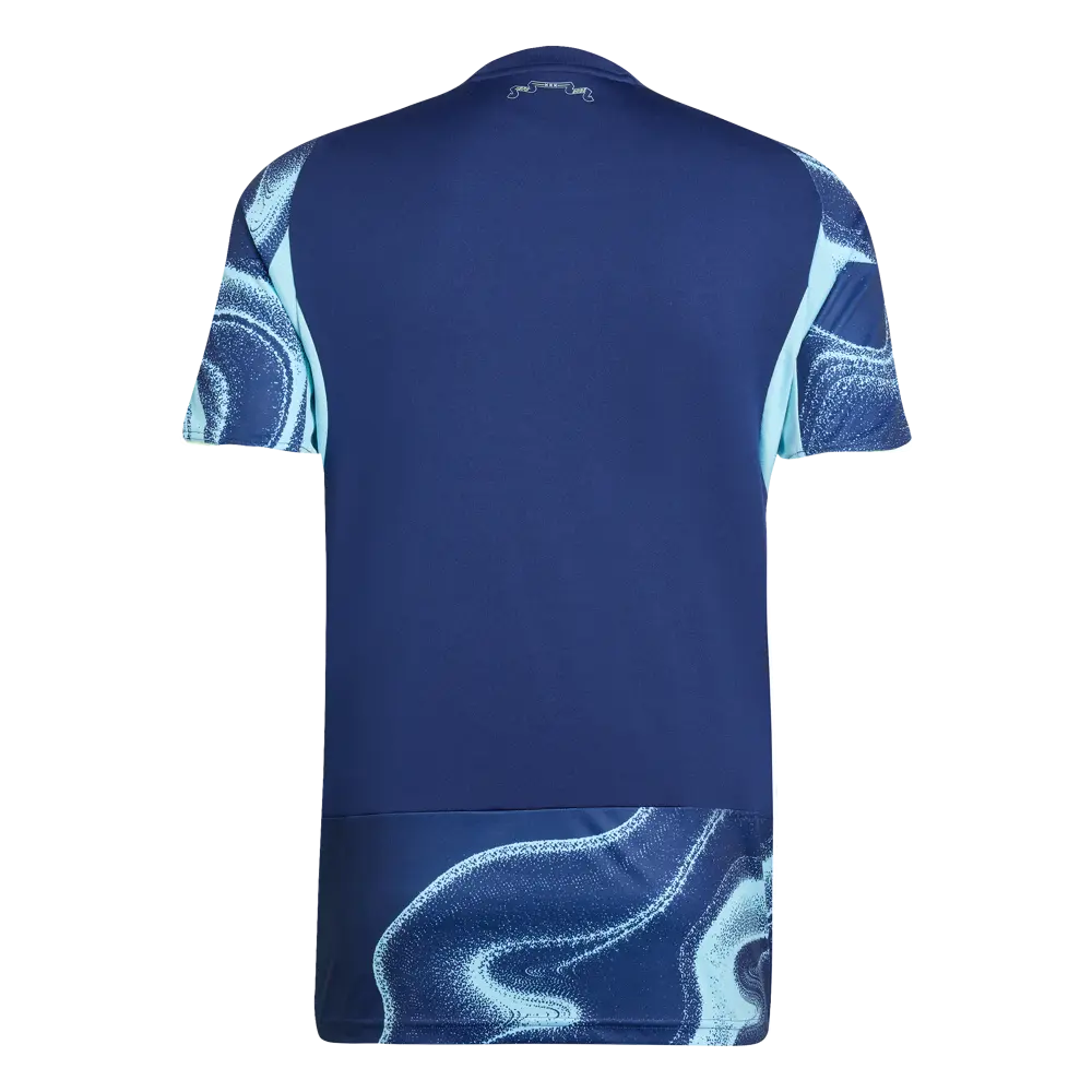 Maillot extérieur adidas de l’Ajax 2025/26 bleu marine à motif aquatique