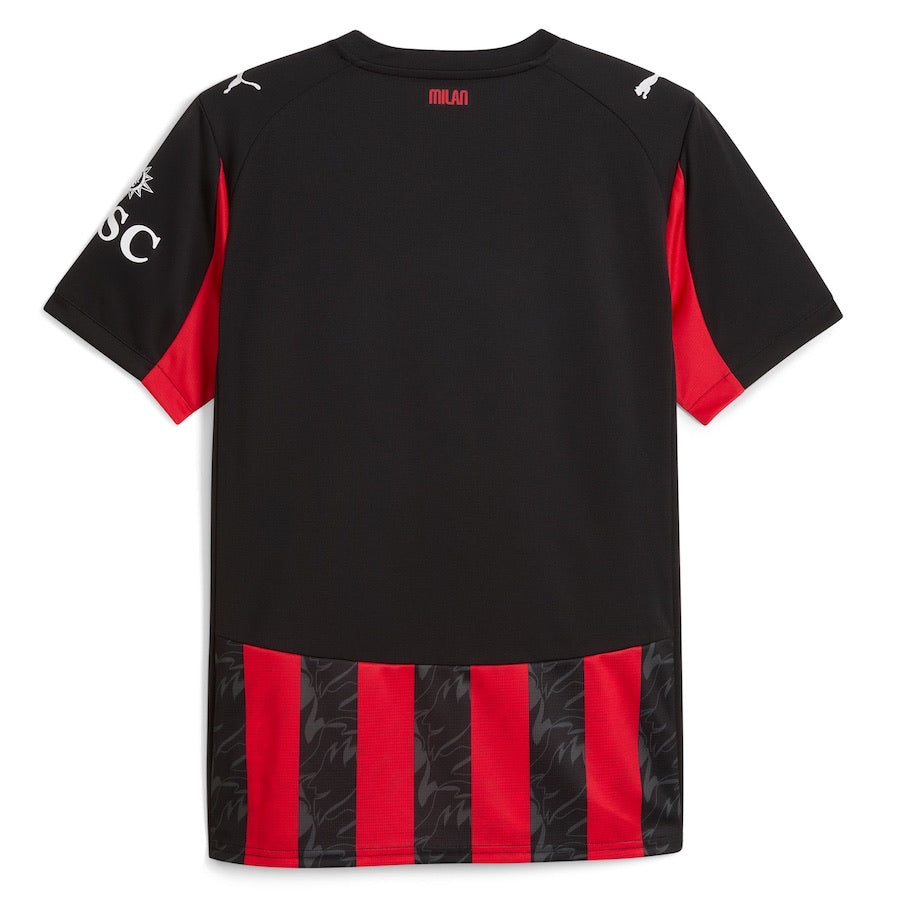 Maillot domicile rouge et noir PUMA de l’AC Milan 2025/26 pour femme