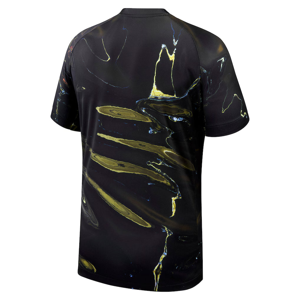 Maillot édition nuit Jordan du PSG 2025/26 noir avec détails irisés