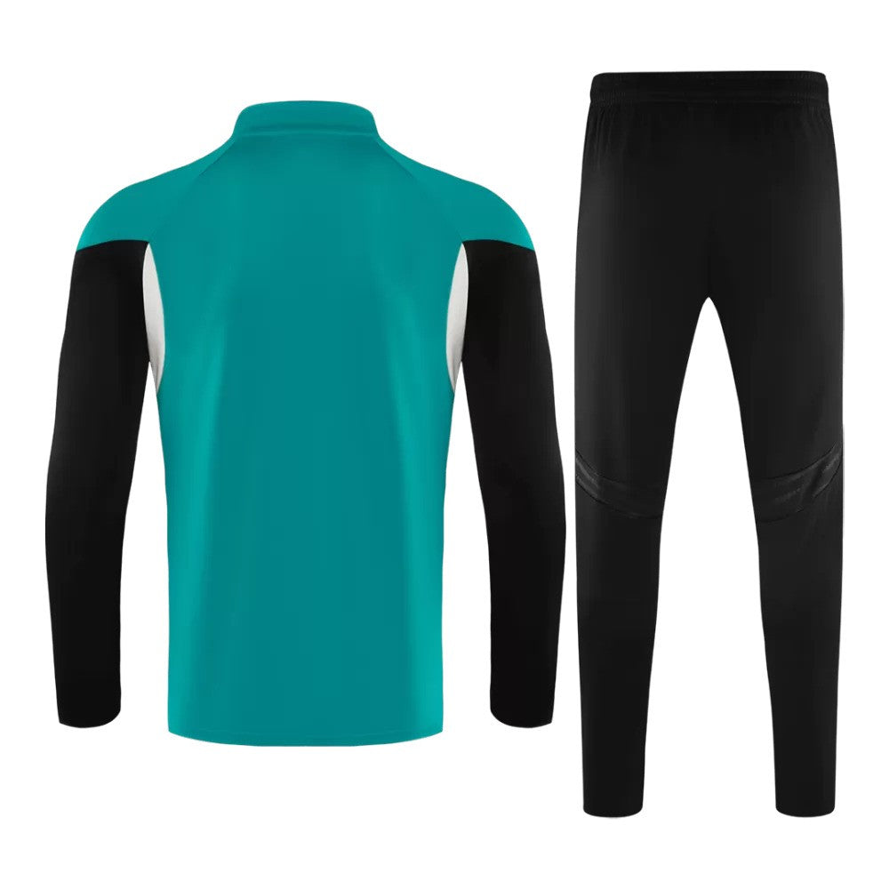 Survêtement adidas vert de Liverpool 2025/26 avec haut à fermeture zippée 1/4