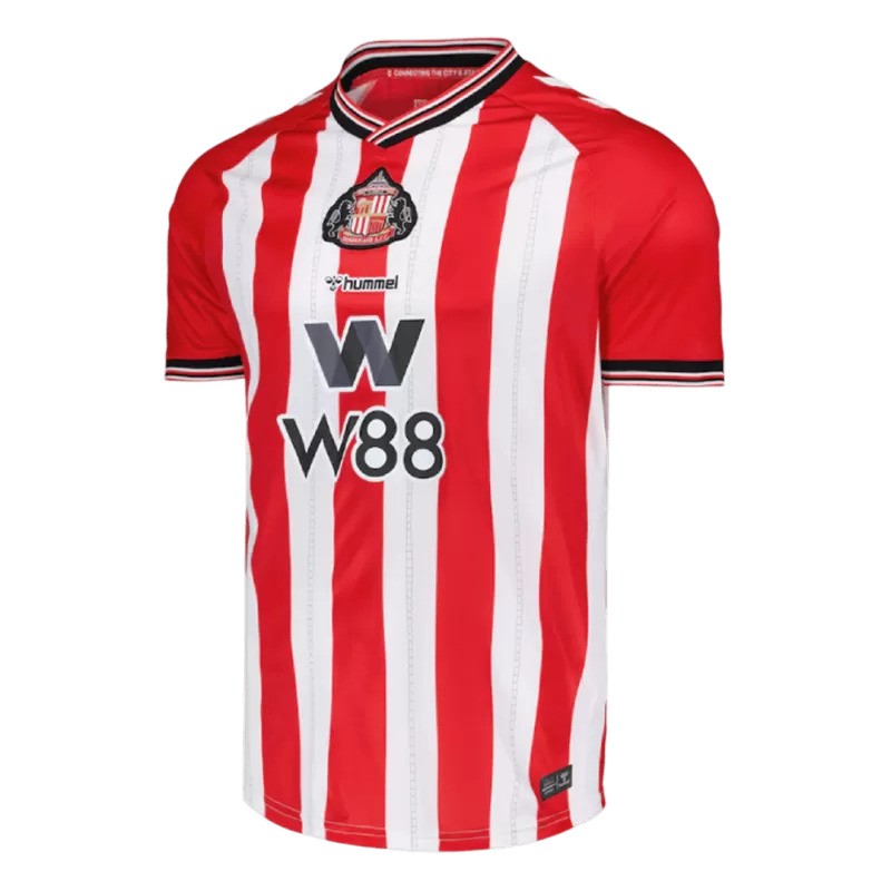 Maillot domicile Hummel rouge et blanc de Sunderland 2025/26