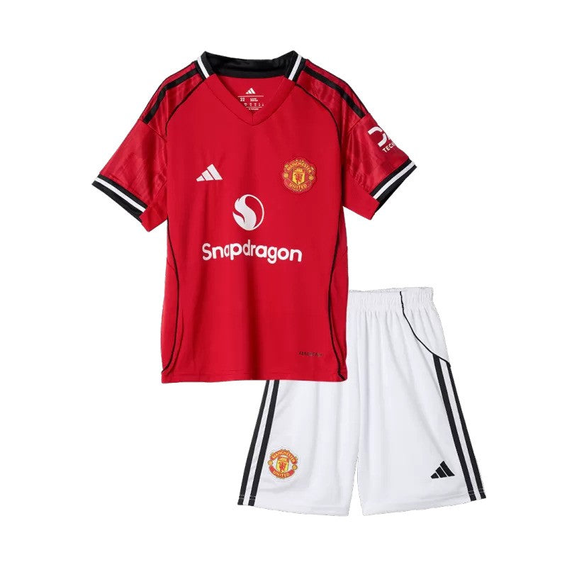 Tenue domicile rouge adidas de Manchester United 2025/26 pour enfant