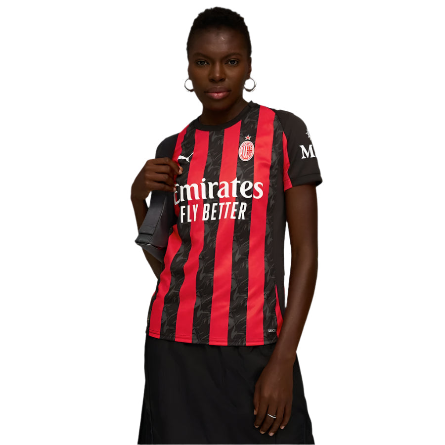 Maillot domicile rouge et noir PUMA de l’AC Milan 2025/26 pour femme